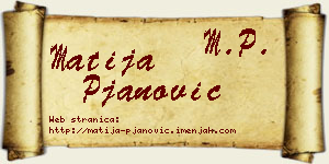Matija Pjanović vizit kartica